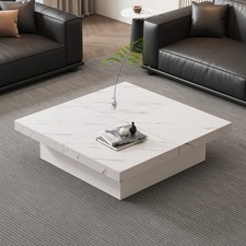 Coffee Table 90cm White Square