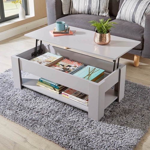 Grey wooden coffee table - grey,
