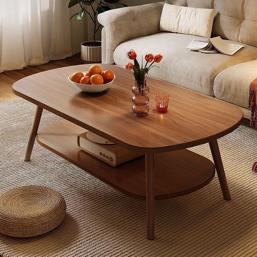 Oval wooden coffee table - oval,